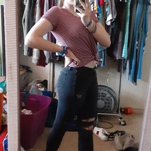 Striped front know shirt